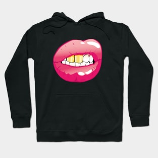 Mouth with golden teeth (for Face Mask) Hoodie